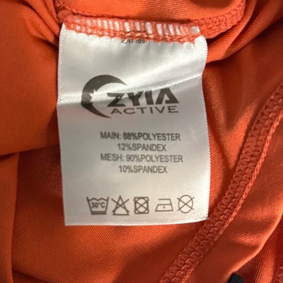 Zyia Active Orange Mesh Tank Top Women’s Large with Back Zip Pocket - Picture 6 of 6